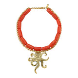 OCTOPUSSY CORAL NECKLACE